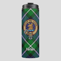 Clan Forbes Crest over Tartan Thermal Tumbler