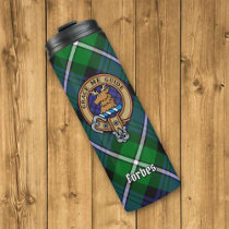 Clan Forbes Crest over Tartan Thermal Tumbler