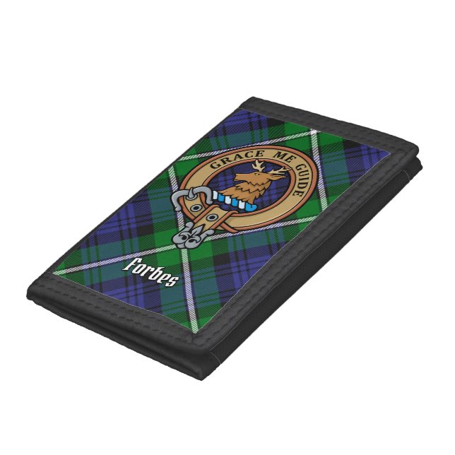 Clan Forbes Crest over Tartan Trifold Wallet (Bottom)