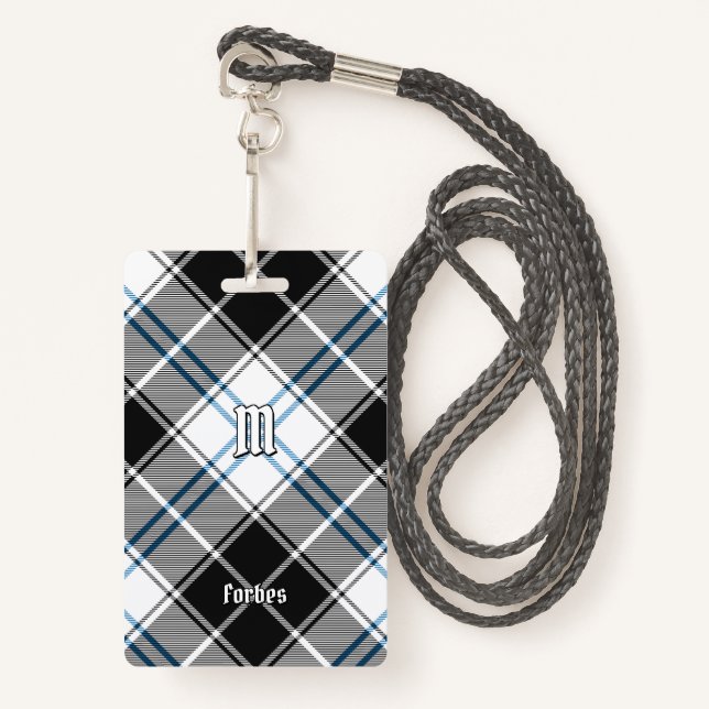 Clan Forbes Dress Tartan Badge (Front with Lanyard)