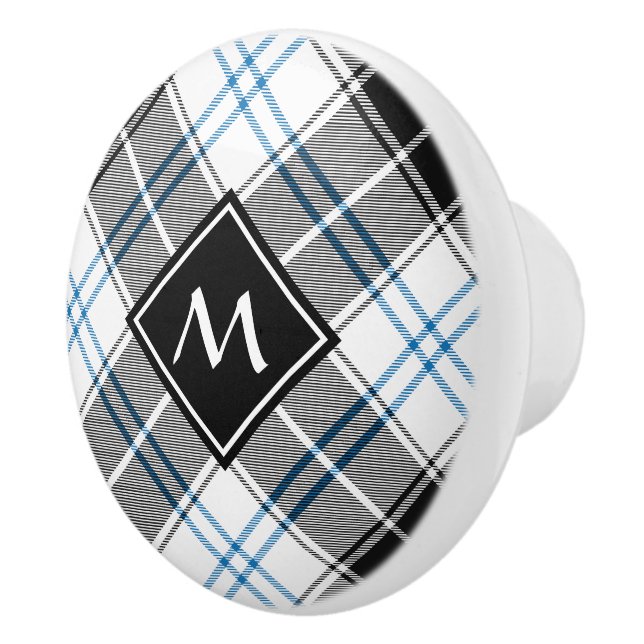 Clan Forbes Dress Tartan Ceramic Knob (Right)
