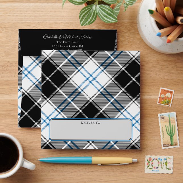 Clan Forbes Dress Tartan Envelope (Desk)