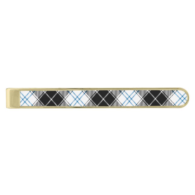 Clan Forbes Dress Tartan Gold Finish Tie Bar (Front)