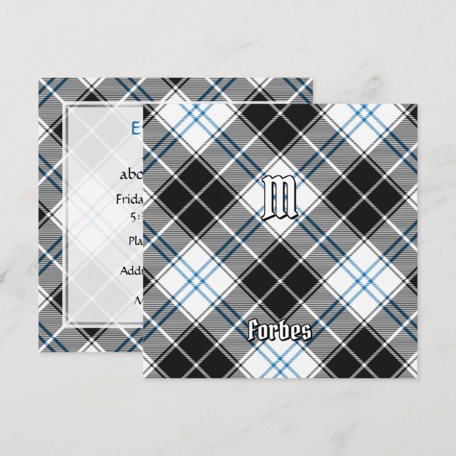 Clan Forbes Dress Tartan Invitation (Front/Back)