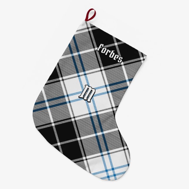 Clan Forbes Dress Tartan Large Christmas Stocking (Front (Hanging))