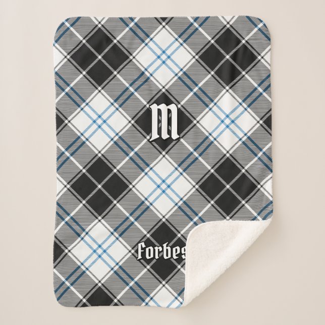 Clan Forbes Dress Tartan Sherpa Blanket (Front)