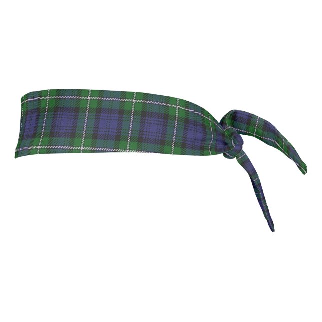 Clan Forbes Scottish Accents Blue Green Tartan Tie Headband (Rotate 90)