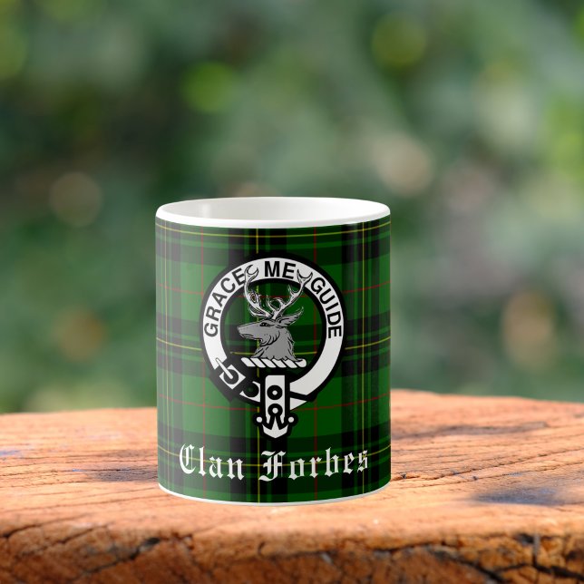 Clan Forbes Tartan and Crest Badge  Coffee Mug