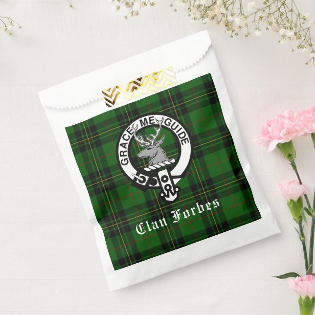 Clan Forbes Tartan and Crest Badge  Favor Bag (Sealed)