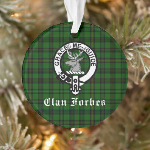 Clan Forbes Tartan and Crest Badge Ornament