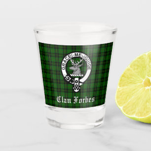 Clan Forbes Tartan and Crest Badge  Shot Glass