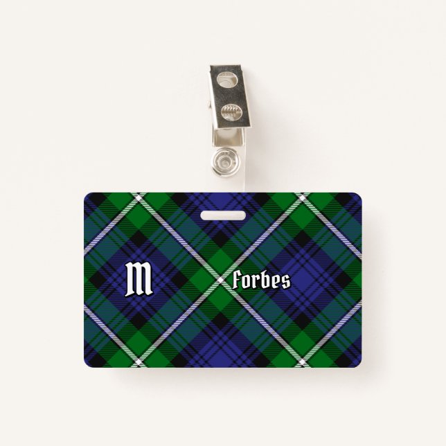 Clan Forbes Tartan Badge (Front with Clip)