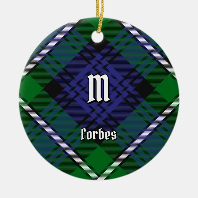 Clan Forbes Tartan Ceramic Ornament (Front)