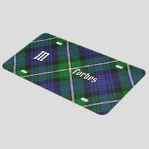 Clan Forbes Tartan License Plate