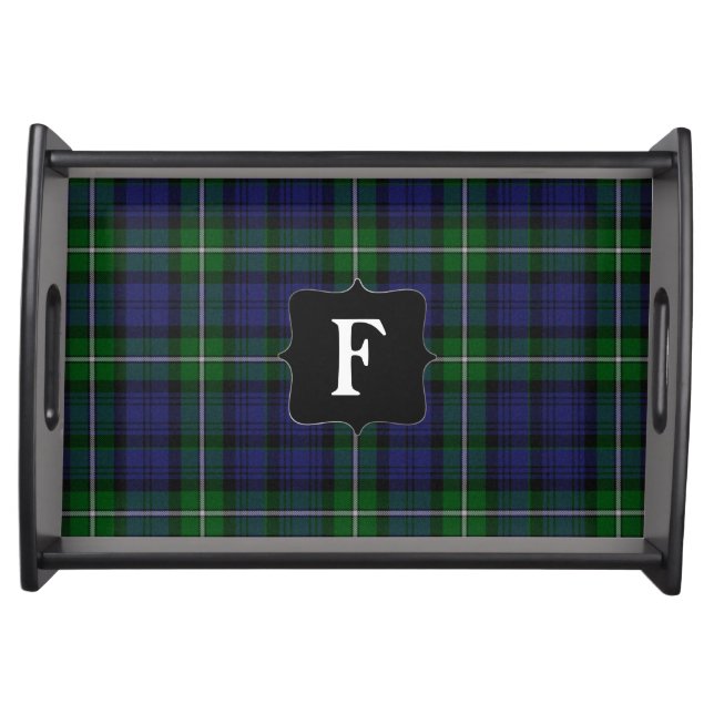 Clan Forbes Tartan Plaid Monogram Serving Tray (Front)
