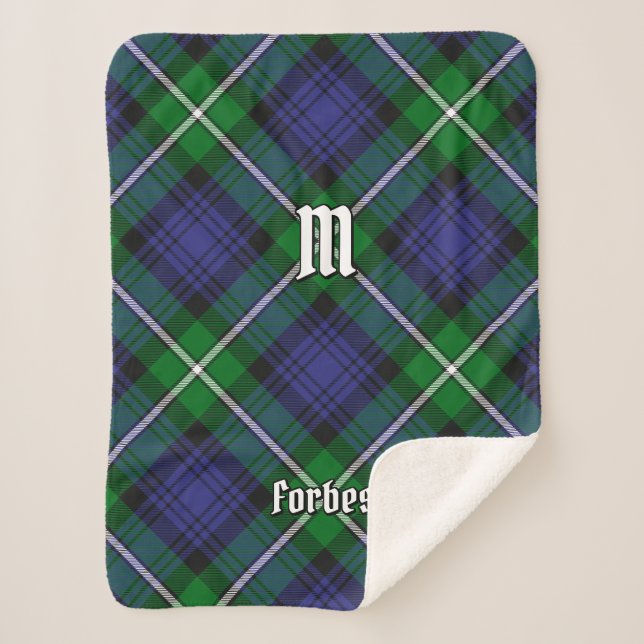 Clan Forbes Tartan Sherpa Blanket (Front)