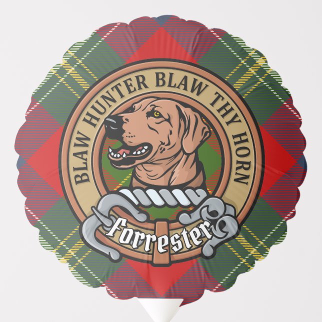 Clan Forrester Crest over Tartan Balloon (Front)