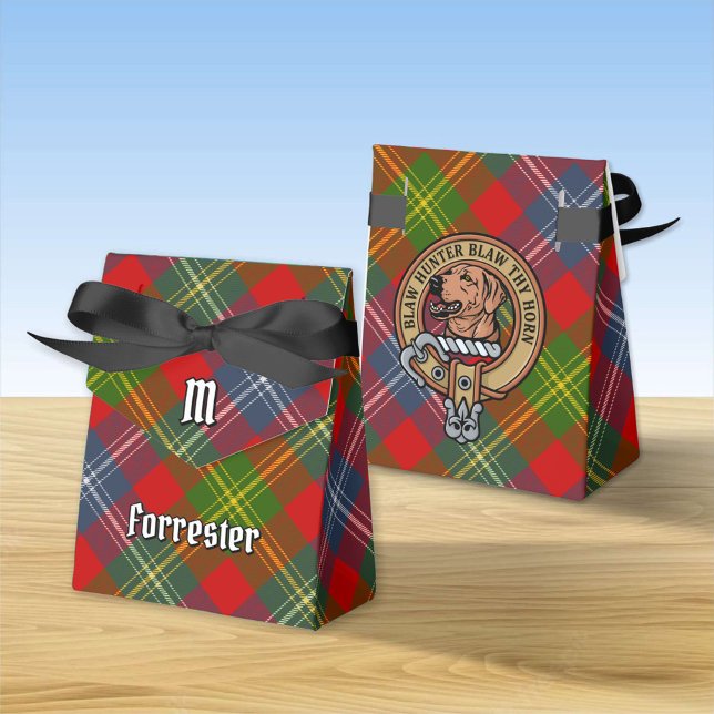 Clan Forrester Crest over Tartan Favor Boxes (Creator Uploaded)