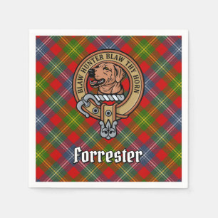 Clan Forrester Crest over Tartan Napkins