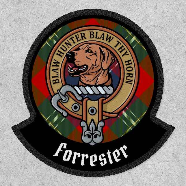 Clan Forrester Crest over Tartan Patch (Front)