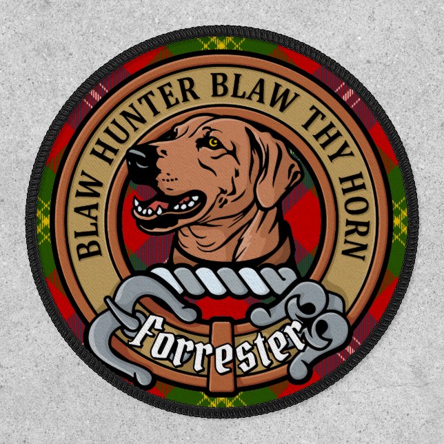 Clan Forrester Crest over Tartan Patch (Front)