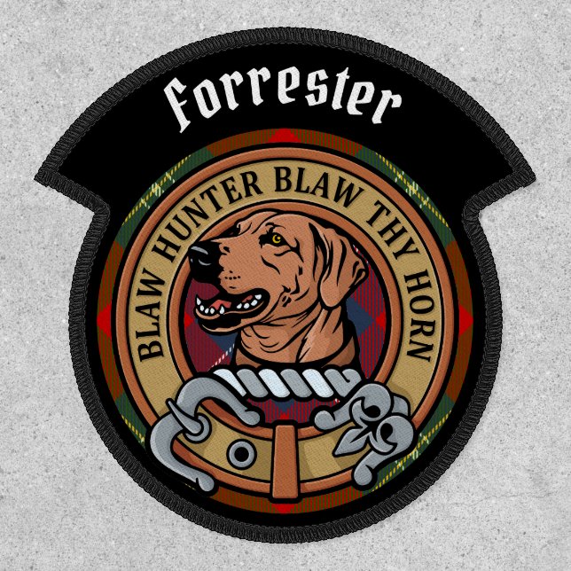 Clan Forrester Crest over Tartan Patch (Front)