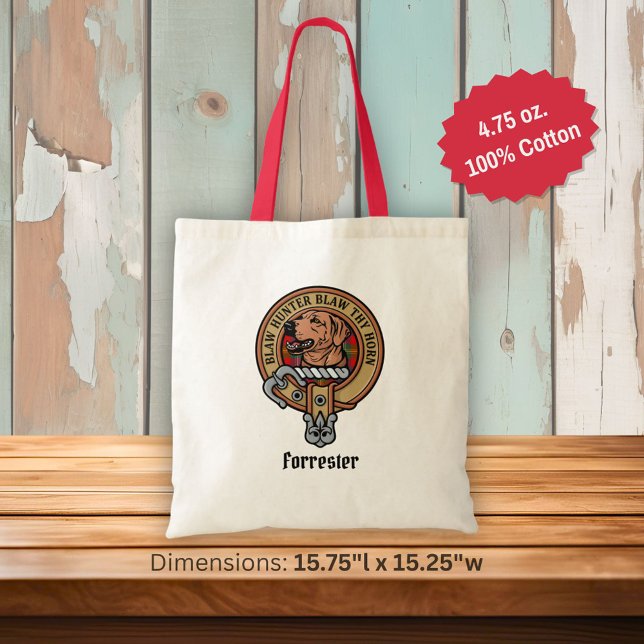 Clan Forrester Crest over Tartan Tote Bag (Creator Uploaded)