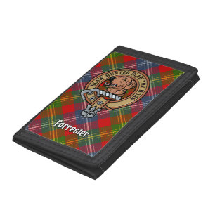 Clan Forrester Crest over Tartan Trifold Wallet