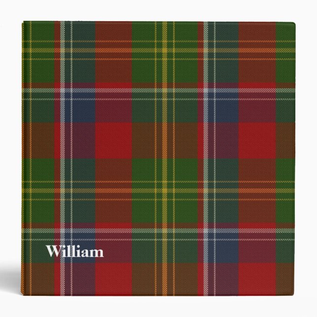 Clan Forrester Custom Tartan Plaid Binder (Front)