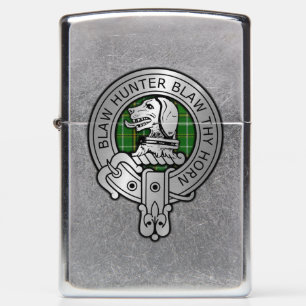 Clan Forrester / Foster Crest & Hunting Tartan Zippo Lighter