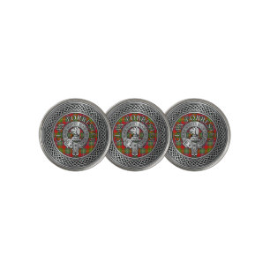 Clan Forrester Foster Crest & Tartan Knot Golf Ball Marker
