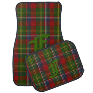 Clan Forrester Monogrammed Plaid Car Mat Set