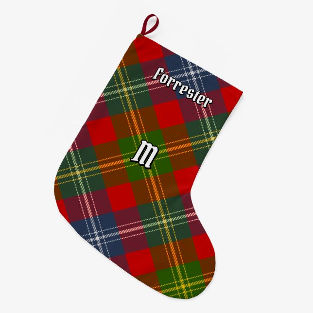 Clan Forrester Tartan Large Christmas Stocking (Front (Hanging))