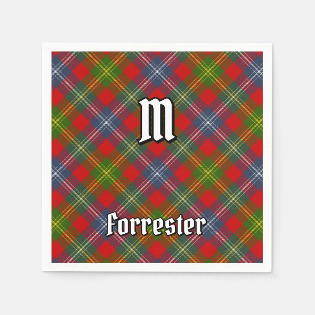 Clan Forrester Tartan Napkins (Front)