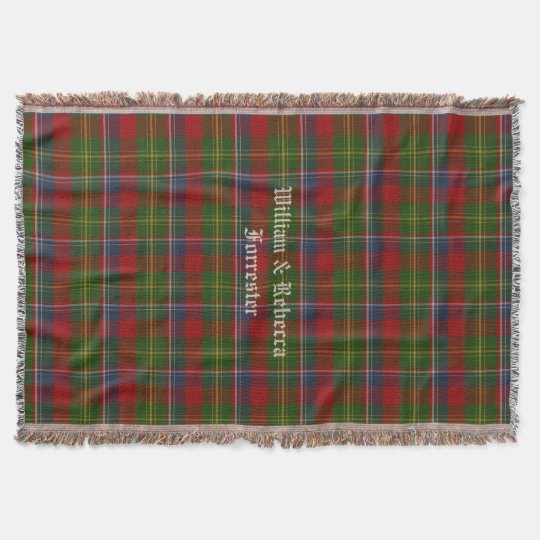 Forrester Tartan Crest Premium Blanket - Celtic Stag style
