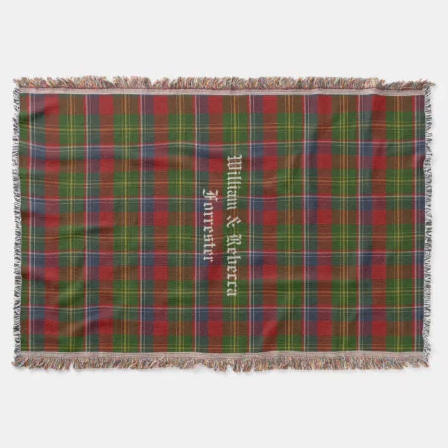 Forrester Tartan Gold Courage Symbol Blanket
