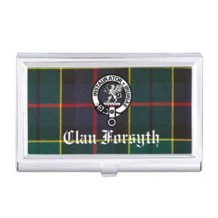 Clan Forsyth Crest Badge and Tartan Business Card Case