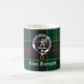 Clan Forsyth Crest Badge and Tartan Coffee Mug (Center)