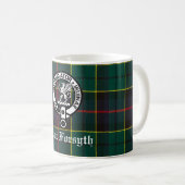 Clan Forsyth Crest Badge and Tartan Coffee Mug (Front Right)