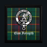 Clan Forsyth Crest Badge and Tartan Gift Box<br><div class="desc">Scottish Clan Forsyth Crest Badge and text on tartan background</div>