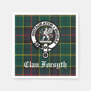 Clan Forsyth Crest & Tartan Customizable Napkins