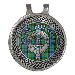 Clan Forsyth Crest & Tartan Knot Golf Hat Clip