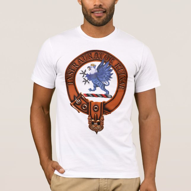 Clan Forsyth Family Crest and Targe T-Shirt (Front)