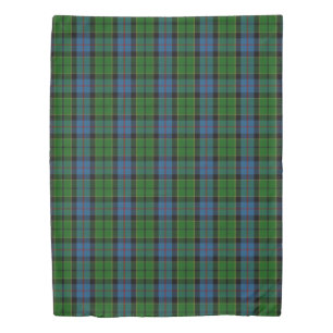 Clan Forsyth Scottish Accents Blue Green Tartan Duvet Cover