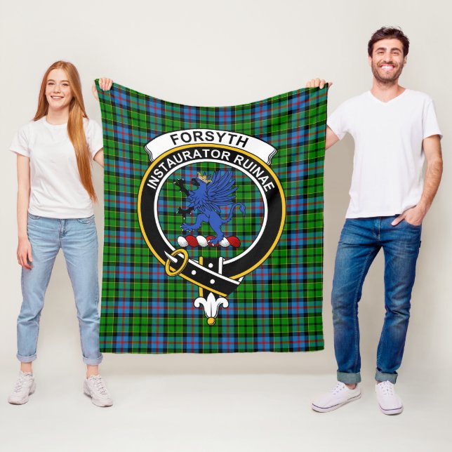 Clan Forsythn Tartan Plaid Fleece Blanket (In Situ)