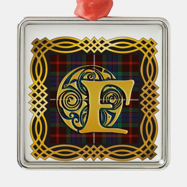 Clan Fraser Ancient Tartan Mug Metal Ornament (Front)