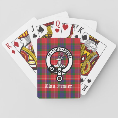 Clan Fraser Crest Badge  Tartan Custom Playing Cards