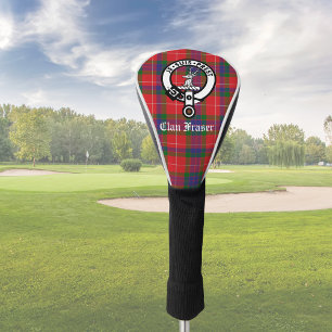 Clan Fraser Crest Badge & Tartan Customizable Golf Head Cover