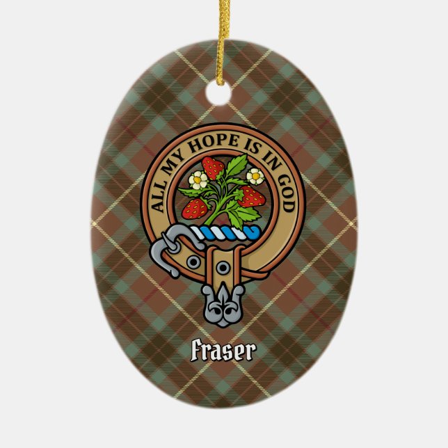 Clan Fraser Crest Ceramic Ornament (Front)