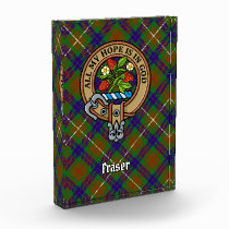 Clan Fraser Crest over Hunting Tartan Acrylic Award